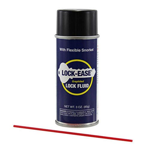 Lock-Ease Graphite Spray 3 oz - Dry Lubricant for Locks, Hinges & Chains - Prevents Sticking & Corrosion - Ideal for Home, Garage & Automotive Use
