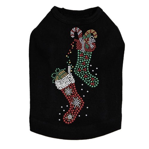 Christmas Stockings for Dogs - Festive Holiday Pet Tank Tops in Multiple Colors - Perfect for Christmas Photos & Pet Parties