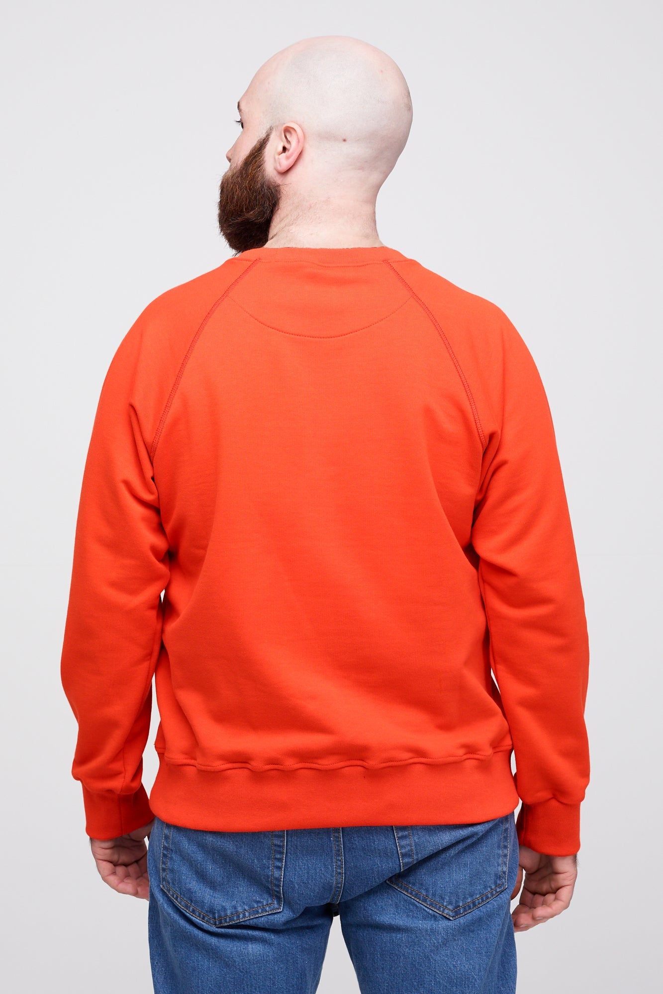 Men's Raglan Sweatshirt - Flame Red Long Sleeve Pullover Hoodie | Comfortable Casual Wear for Gym, Workout & Street Style
