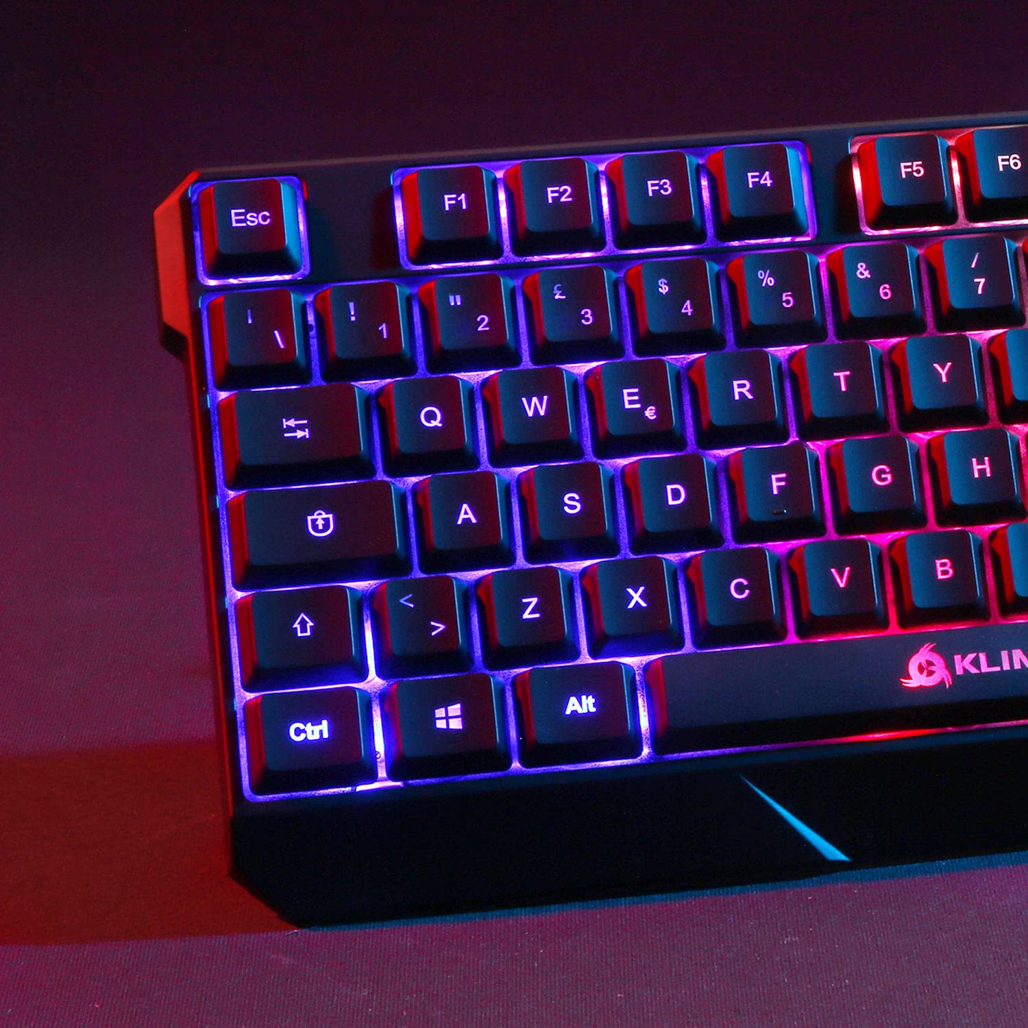 KLIM Chroma Italian USB Gaming Keyboard - RGB Backlit Mechanical Keyboard for PC, PS4, PS5, Windows & Mac - Black | Perfect for Gaming, Streaming & Office Work