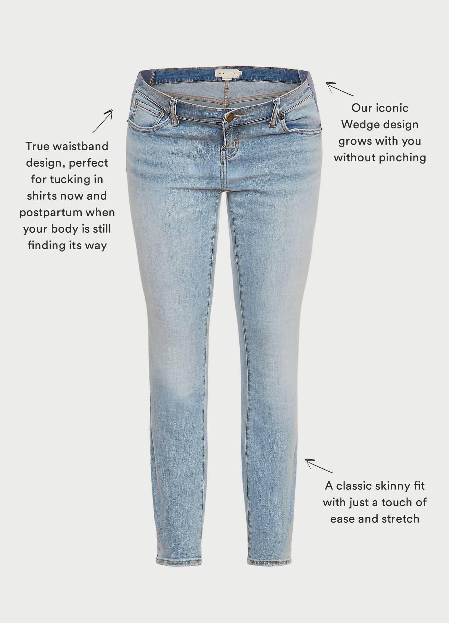 HATCH Slim Maternity Jeans - Stretchy Under Belly Pregnancy Pants with Recycled Cotton Denim - Comfortable for Work, Travel & Everyday Wear During Pregnancy