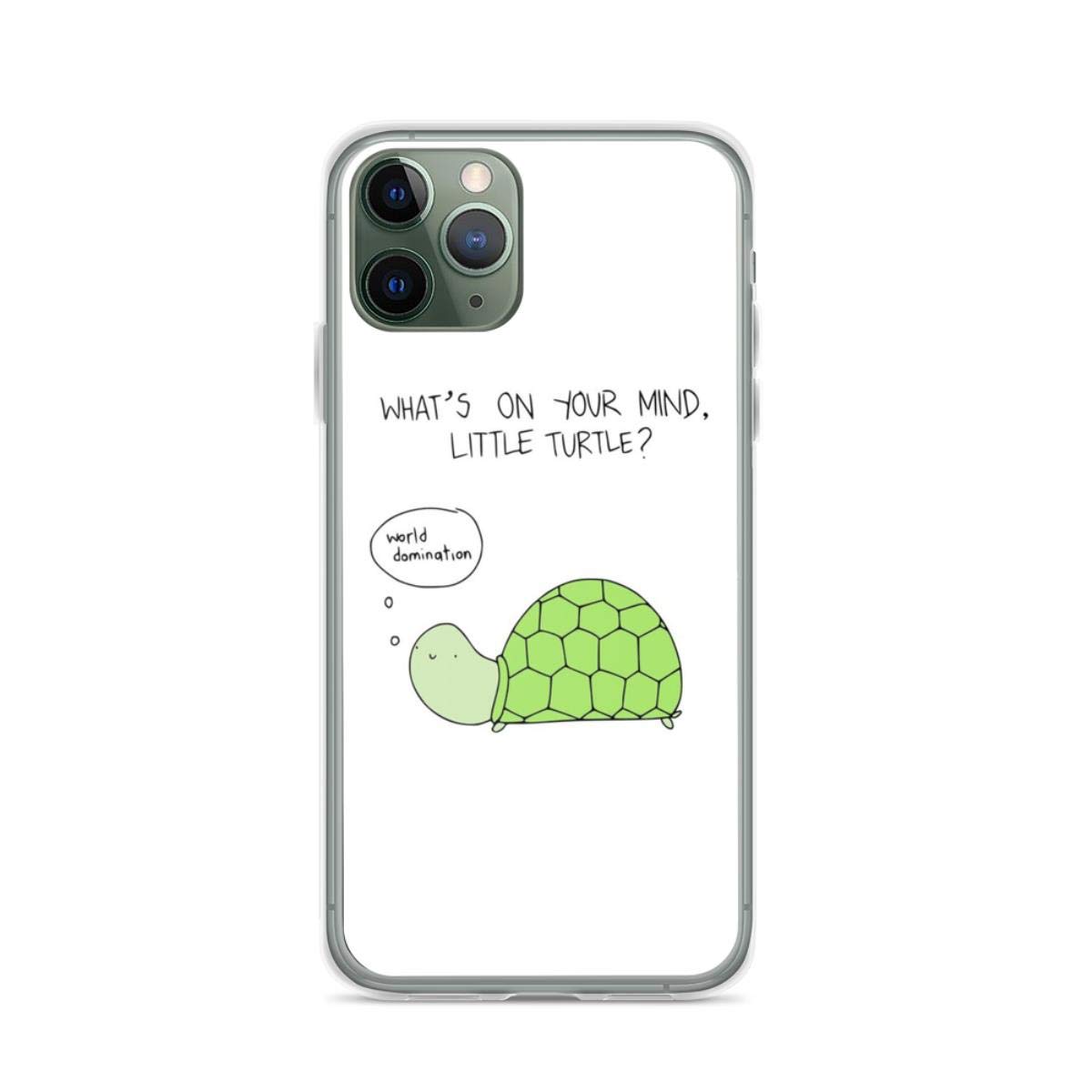 Turtle World Domination Clear Phone Case for iPhone 15 14 13 12 11 X Xs Xr 8 7 6 6s Plus Pro Max - Slim Protective Cover with Fun Turtle Design - Perfect for School, Work & Everyday Use