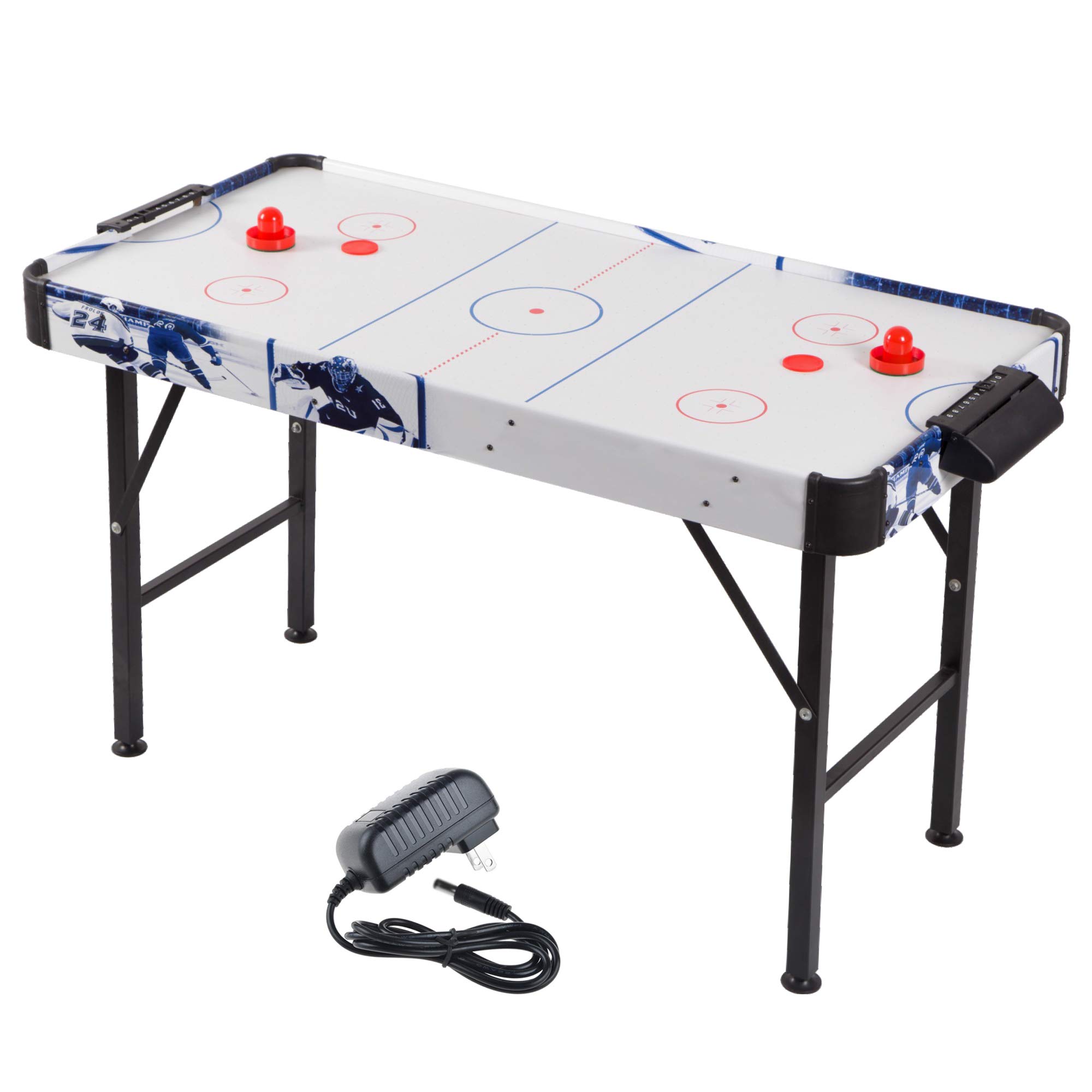 Electric Powered Air Hockey Table for Kids & Adults - Foldable Tabletop Game for Indoor Fun - Perfect for Family Game Nights, Parties & Playrooms
