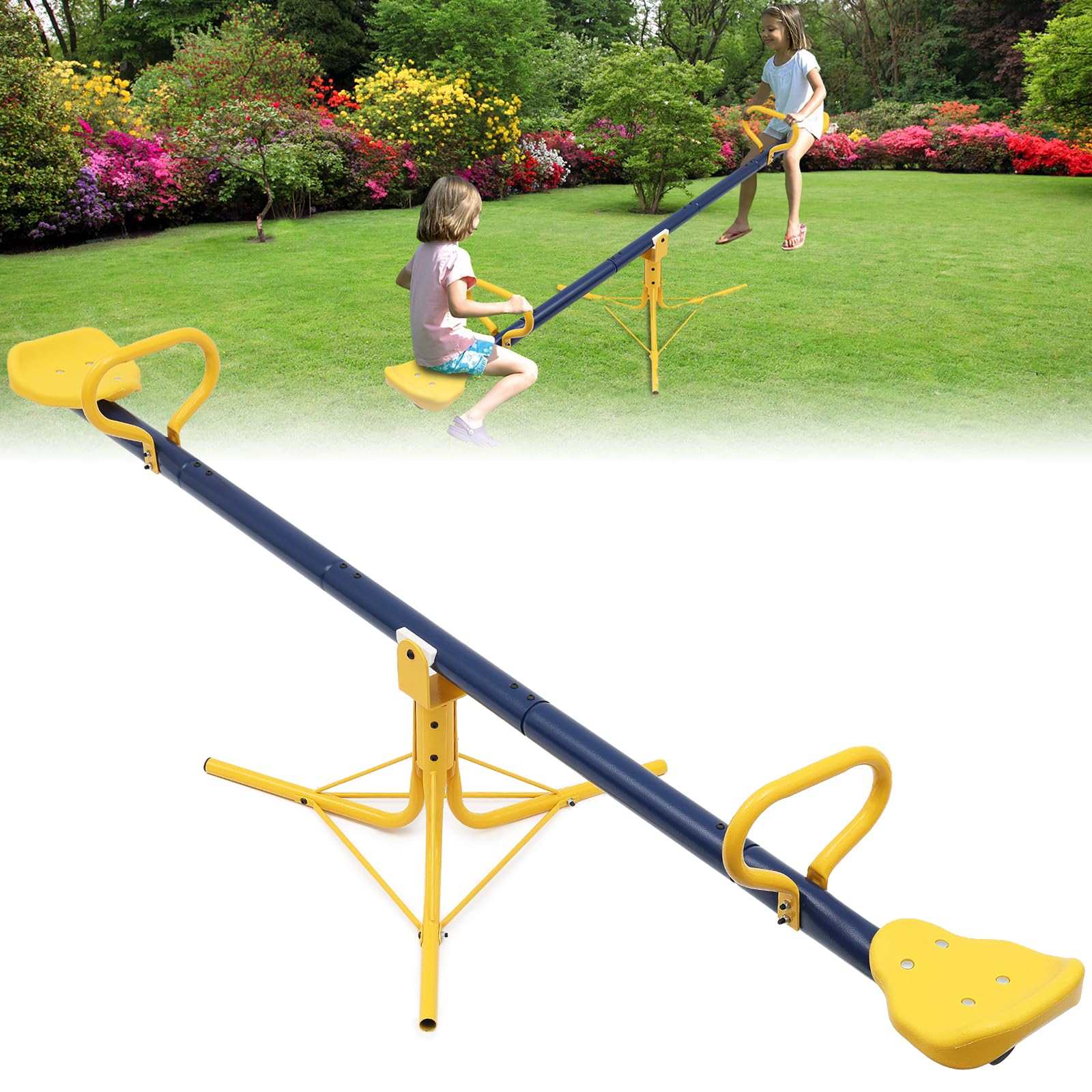 360° Rotating Teeter Totter Seesaw for Kids Ages 4-8 | Outdoor Backyard & Playground Toy | Perfect for Family Fun, Parks, and Daycare Centers