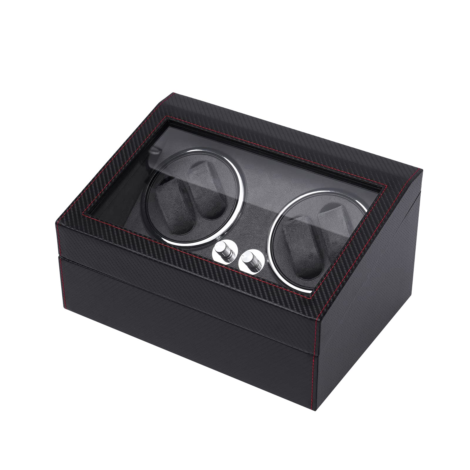 Premium SHZICMY Watch Winder for 4 Watches - Automatic Watch Storage Box with 6 Extra Slots, Blue LED Backlight, Crocodile Texture Exterior & Velvet Lining | Silent Mabuchi Motor, 4 Rotation Modes | Perfect for Watch Collectors & Luxury Timepiece Display (Home/Office/Collection Showcase)