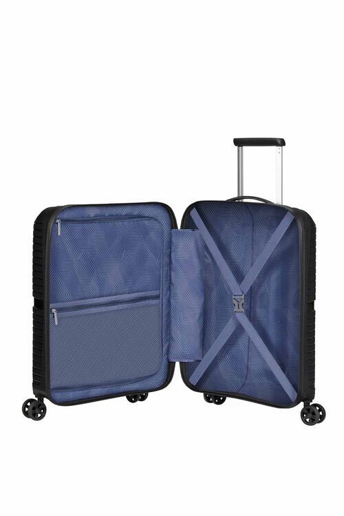American Tourister Airconic Front Opening 55cm Spinner Luggage - Onyx Black - Perfect for Business Travel & Weekend Getaways