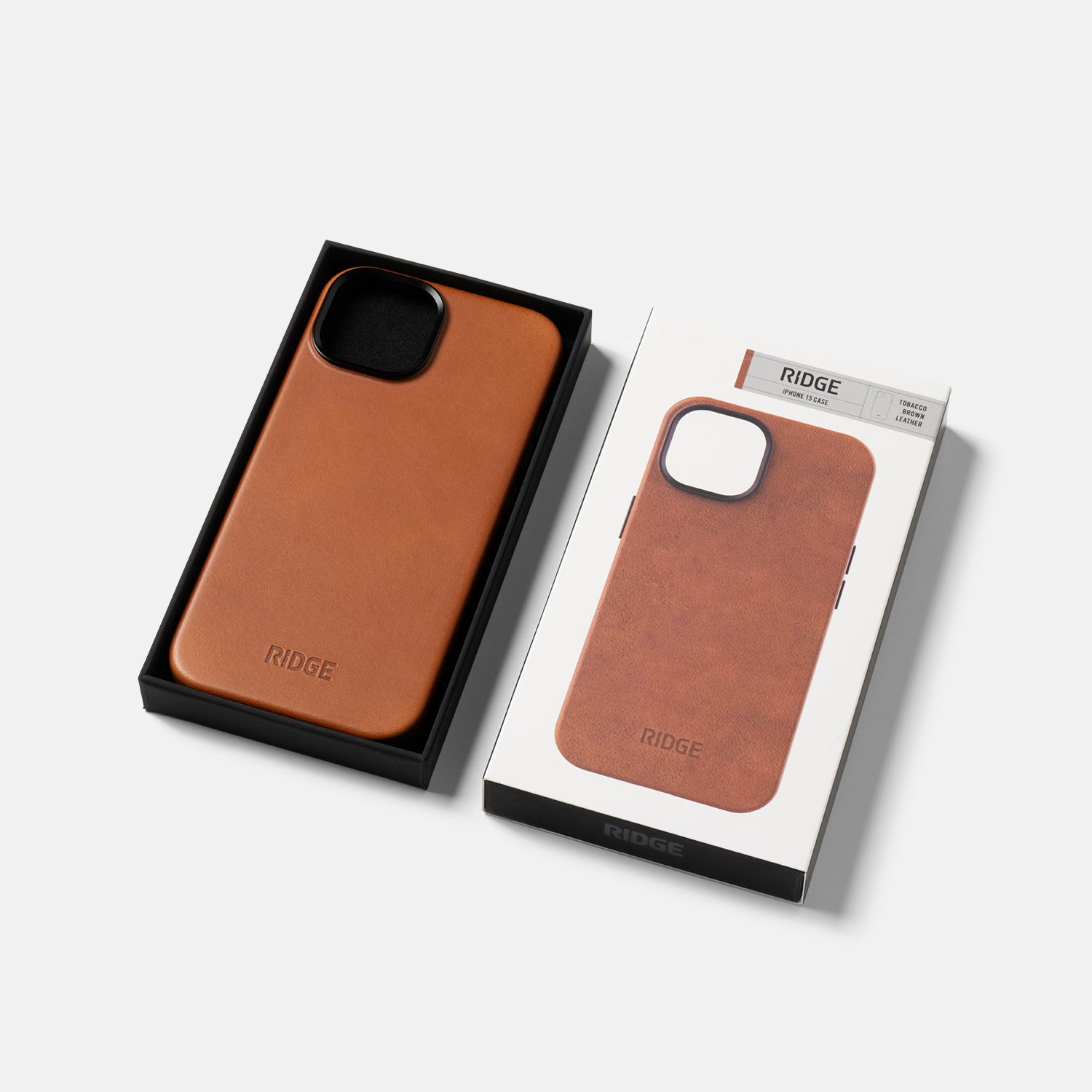Premium Genuine Leather Phone Case for iPhone 15 - Tobacco Brown | Slim Protective Cover with Card Slot | Perfect for Work, Travel & Everyday Use