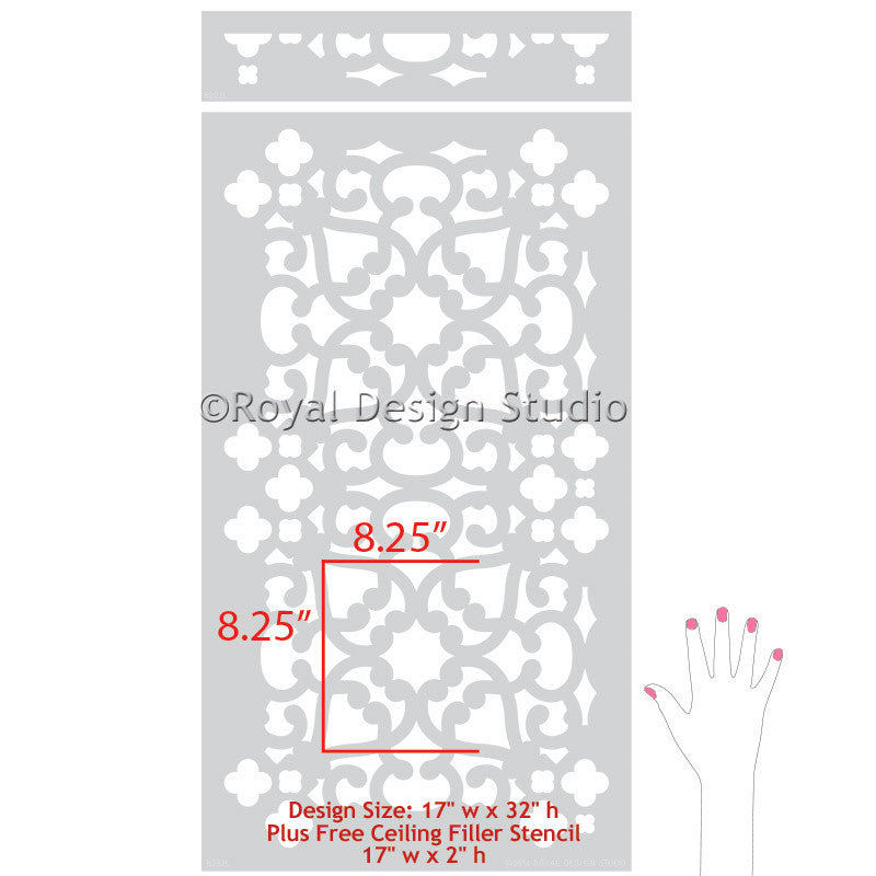 Modern Moroccan Lace Wall Stencil - Reusable DIY Painting Template for Home Decor, Nursery, Bedroom & Living Room Accent Walls