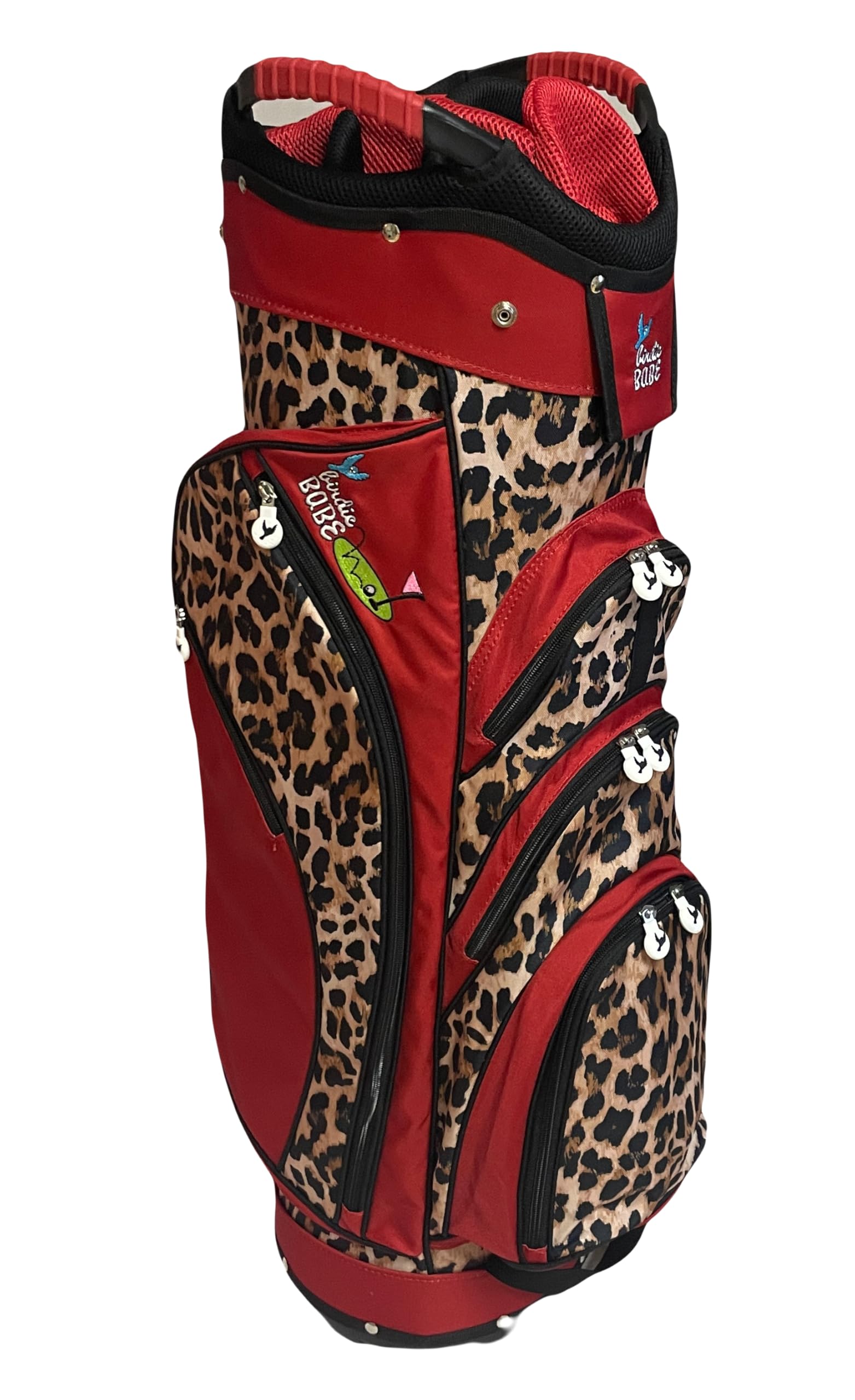 Women's Golf Cart Bag - Stylish Red Leopard Print Design for Golf Enthusiasts | Perfect for Country Club Outings & Tournament Play