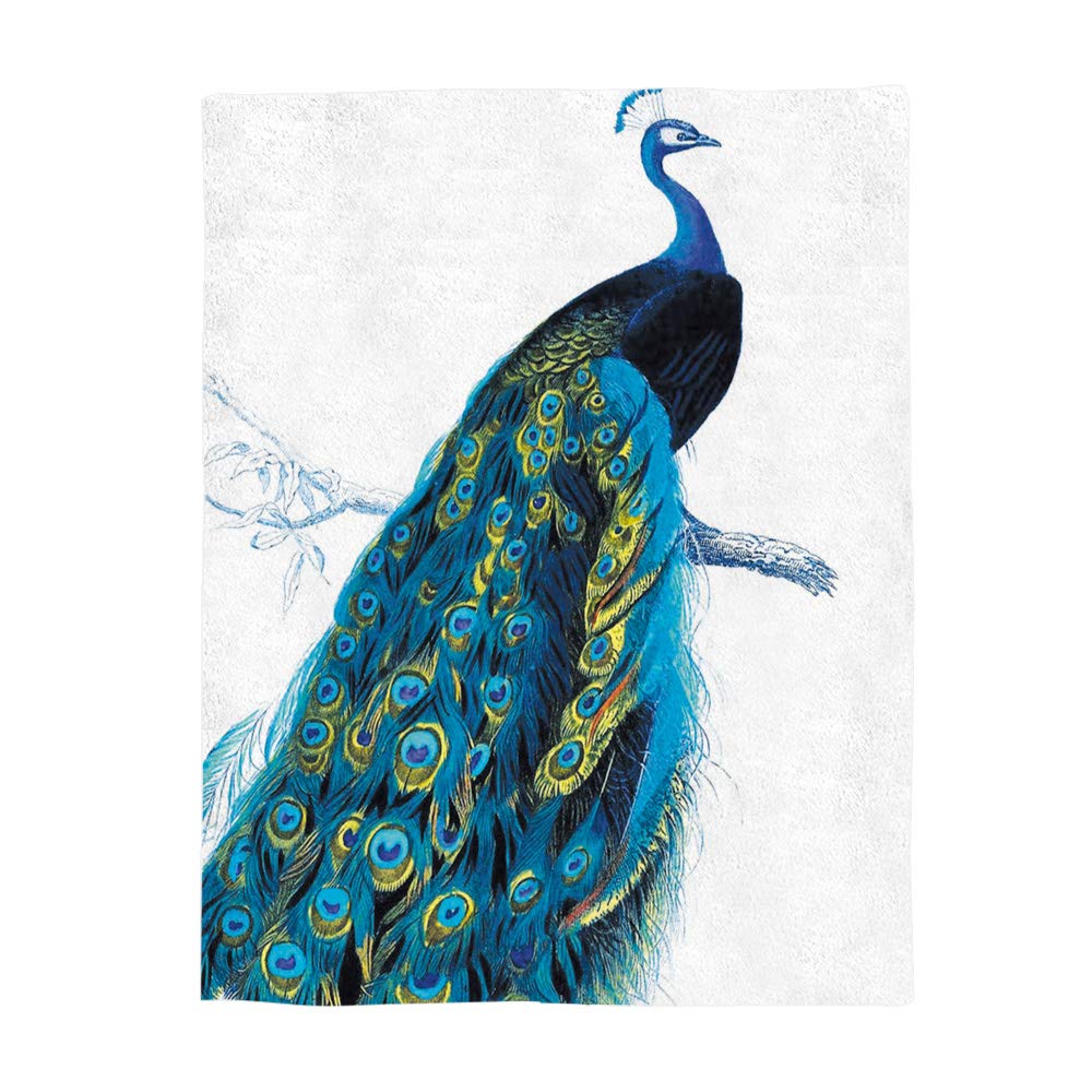 Super Soft Fleece Throw Blanket 40x50 Inches - Lightweight Plush Microfiber Blanket for Couch, Bed & TV - Warm Cozy All-Season Blanket in Peacock Design - Perfect for Lounging, Napping & Home Decor