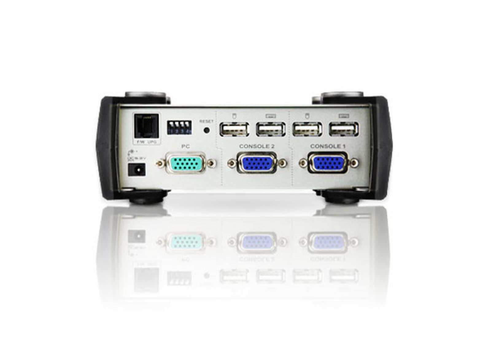 ATEN CS231 2-Port USB KVM Switch for PC Sharing - Silver | Dual Monitor & Keyboard Control | Ideal for Home Office & Multi-Computer Workstations