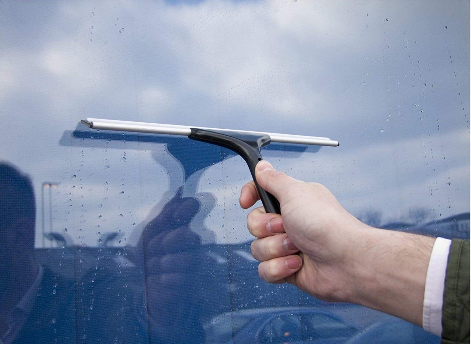 Srendi® 11 Feet Telescopic Window Cleaner Kit with Soft Squeegee Head - Extendable 3.5M Window Cleaning Tool for Home, Office & High-Rise Buildings (Perfect for Hard-to-Reach Windows, Glass Doors & Skylights)