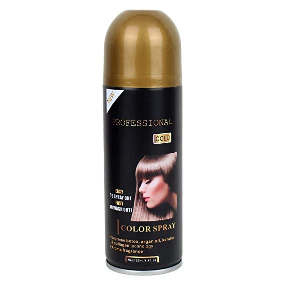 Huda Professional Golden Hair Spray with Botox, Argan Oil, Keratin & Collagen - 125ml Hair Shine & Repair Treatment for Smooth & Fragrant Hair - Perfect for Styling, Frizz Control & Daily Hair Care