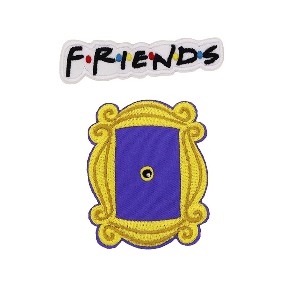 Fun Friendship Iron On Patches for Clothes - Embroidered DIY Sewing Patches for Jackets, Jeans, Bags - Cute Door Frame Design for Best Friends Gifts & Craft Projects