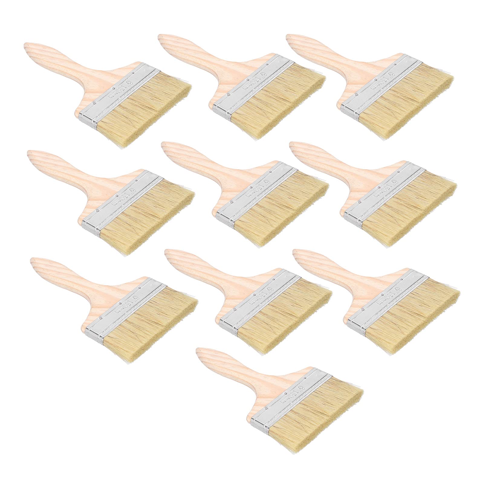 10pcs Soft Flat-Head Small Paint Brushes Set - Artificial Wool Bristles for Cleaning, Painting, BBQ & Crafts | Perfect for Artists, DIY Projects & Kitchen Use
