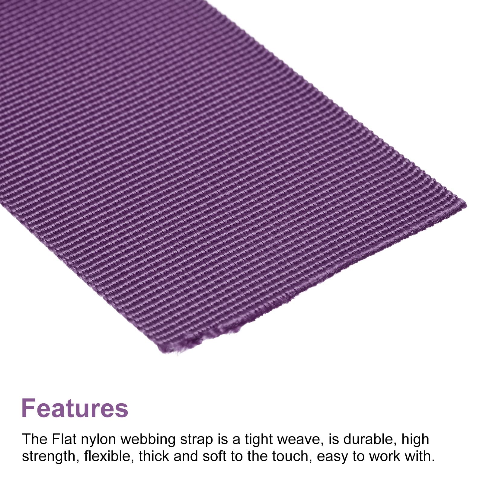 MECCANIXITY 2 Inch x 10 Yards Flat Nylon Webbing Strap - Light Purple Heavy Duty Belt for Backpack, Luggage, DIY Projects | Perfect for Outdoor Gear Repair, Pet Collars & Crafting Accessories