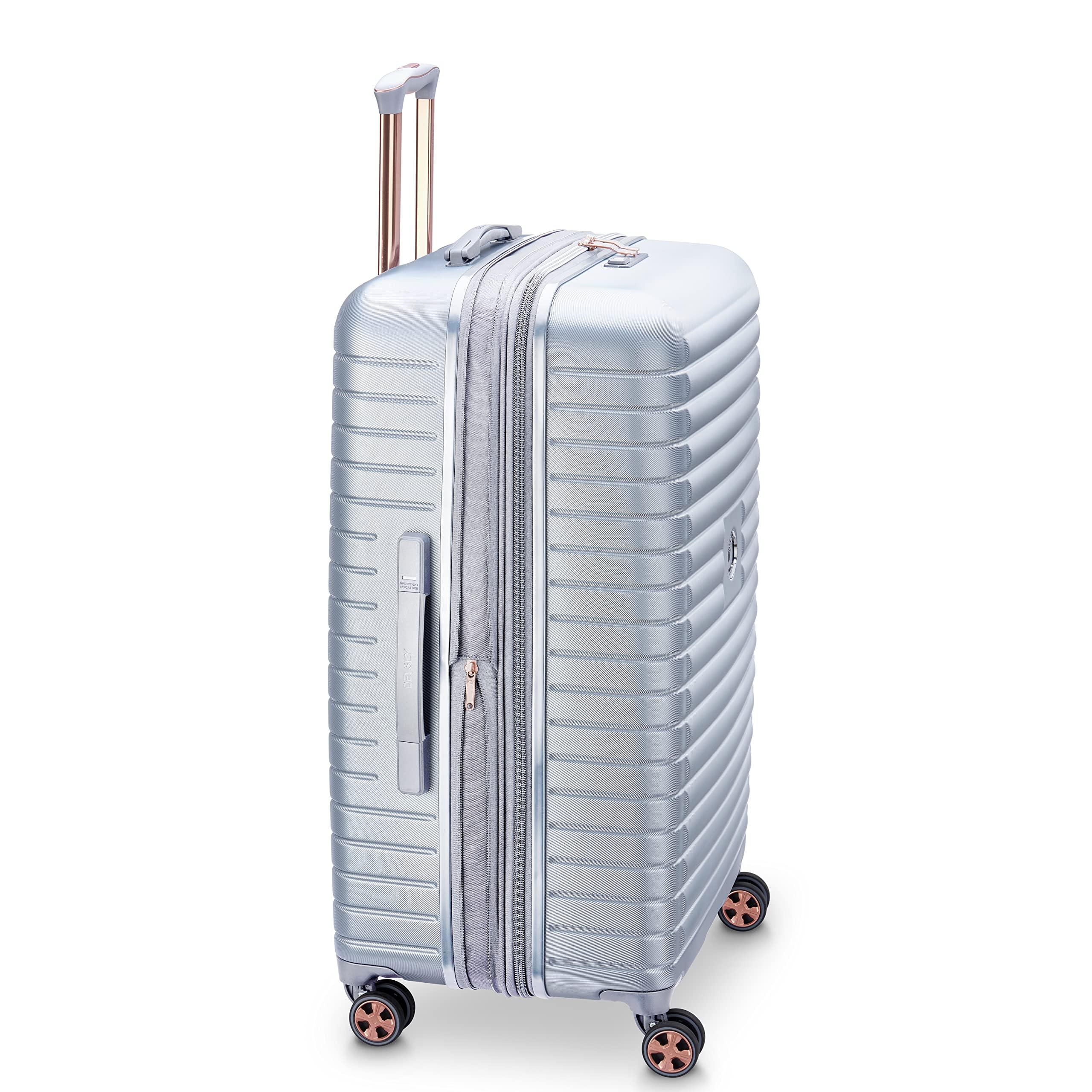 Delsey Paris Cruise 3.0 Hardside Expandable Luggage Set with 360° Spinner Wheels - 3-Piece (21/24/28 Inch) Platinum Suitcase for Travel, Business Trips & Vacations