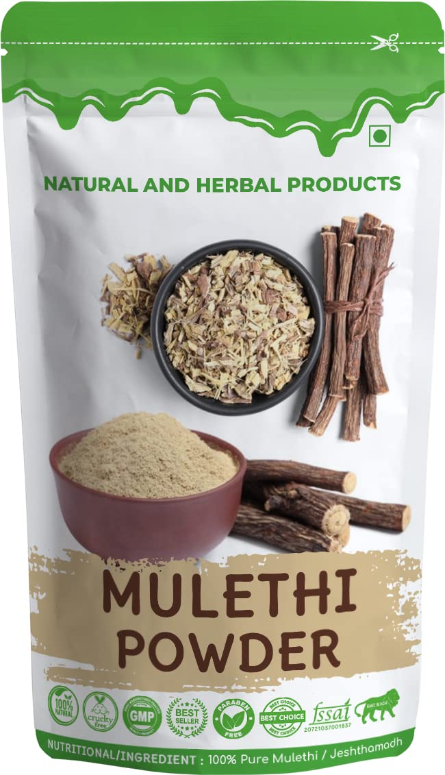 Organic Mulethi Powder (Licorice Root) for Skin Whitening & Brightening - 100g | Natural Yashtimadhu for Glowing Skin, Hair Care & Digestive Health | Herbal Remedy for Acne, Dark Spots & Hyperpigmentation | Perfect for DIY Face Masks, Hair Treatments & Herbal Tea