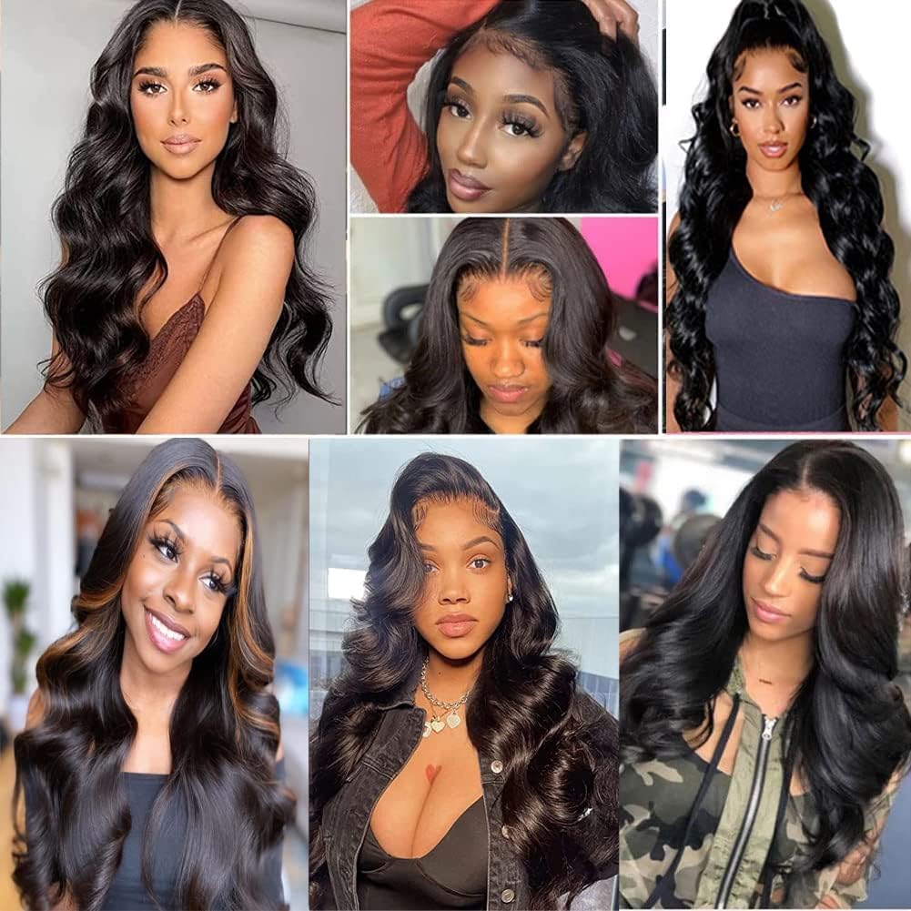 Ainmeys 20inch 13x6 Body Wave Lace Front Wigs Human Hair 250% Density Pre Plucked HD Transparent Lace Frontal Wigs for Black Women - 10A Glueless Wigs with Baby Hair | Perfect for Daily Wear, Cosplay, and Special Occasions