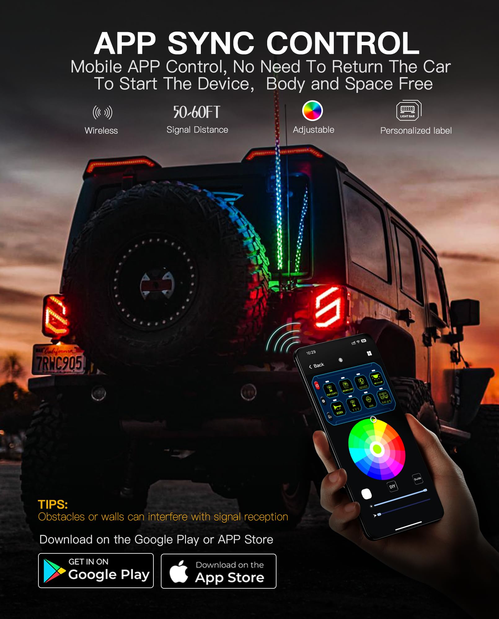 RGB 8 Gang Switch Panel - Waterproof Marine & Offroad Light Control Box with Wireless App for 12V/24V Vehicles (Car, Truck, Jeep, SUV, Boat) | Perfect for Off-Roading, Marine Lighting & Vehicle Customization | Ideal for Night Driving, Camping, Boat Parties & Outdoor Adventures