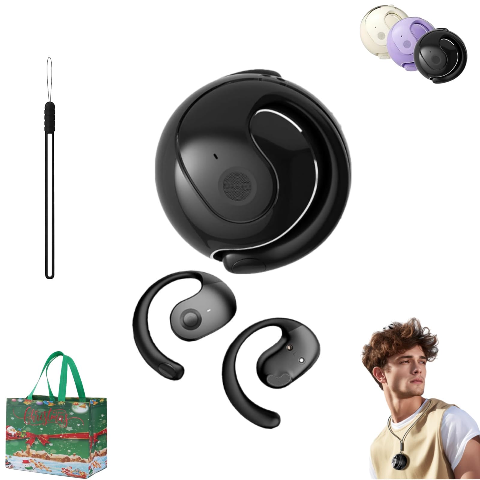 Hy-T26 Pro Wireless Bluetooth Translator Earbuds for Travel & Meetings - Black
