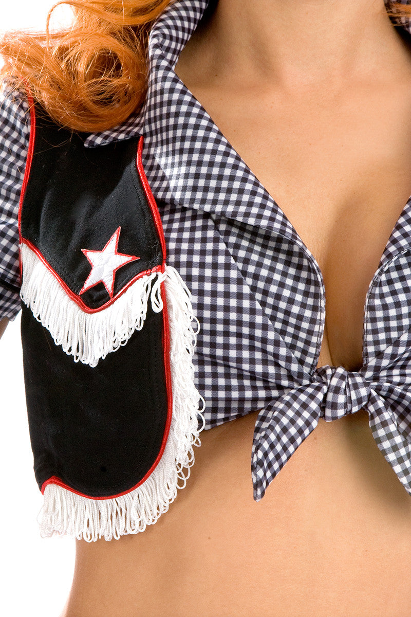 Little Buckaroo Gingham Top for Baby Boys & Girls - Western Style Checkered Shirt - Cute Cowboy Outfit for Photoshoots, Rodeo Events & Western Themed Parties