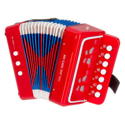 Red Button Accordion - Professional 20 Key Piano Accordion for Beginners & Musicians - Perfect for Folk, Jazz & Polka Music Performances