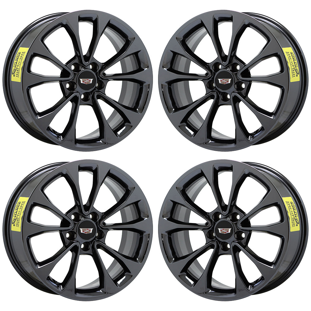 18x8 18x9 Cadillac ATS Coupe Black Chrome Wheels Rims - Factory OEM Set 4731 - Perfect for Custom Car Upgrades & Luxury Vehicle Enhancement