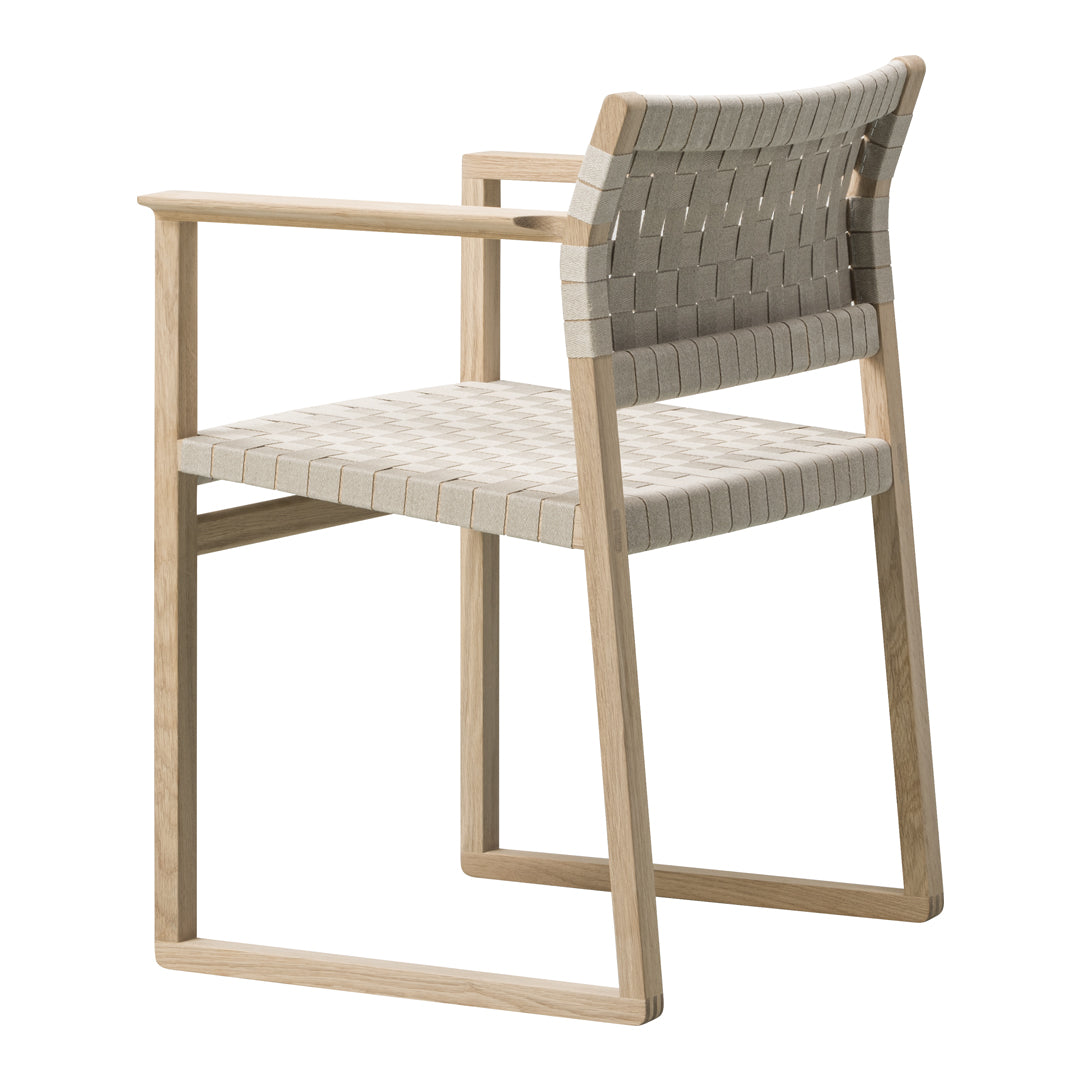 BM62 Armchair with Linen Webbing - Modern Lounge Chair for Living Room, Bedroom & Office - Comfortable Mid-Century Style Seating for Home Decor