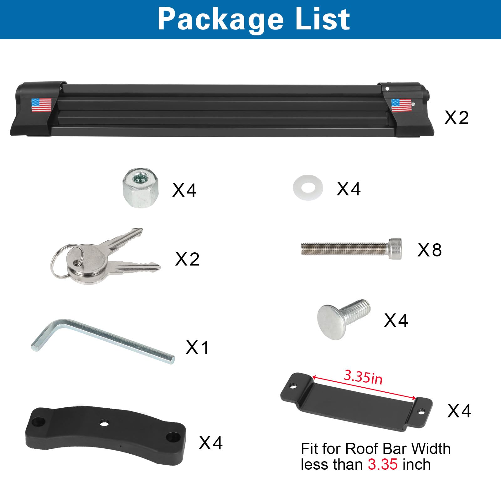 Heavy-Duty Aluminum Ski and Snowboard Rack for Roof Rack - Extended Version with Key Lock Security Holds 6 Pairs of Skis or 4 Snowboards - Perfect for Winter Sports, Mountain Trips, and SUV/Car Roof Storage (Black)