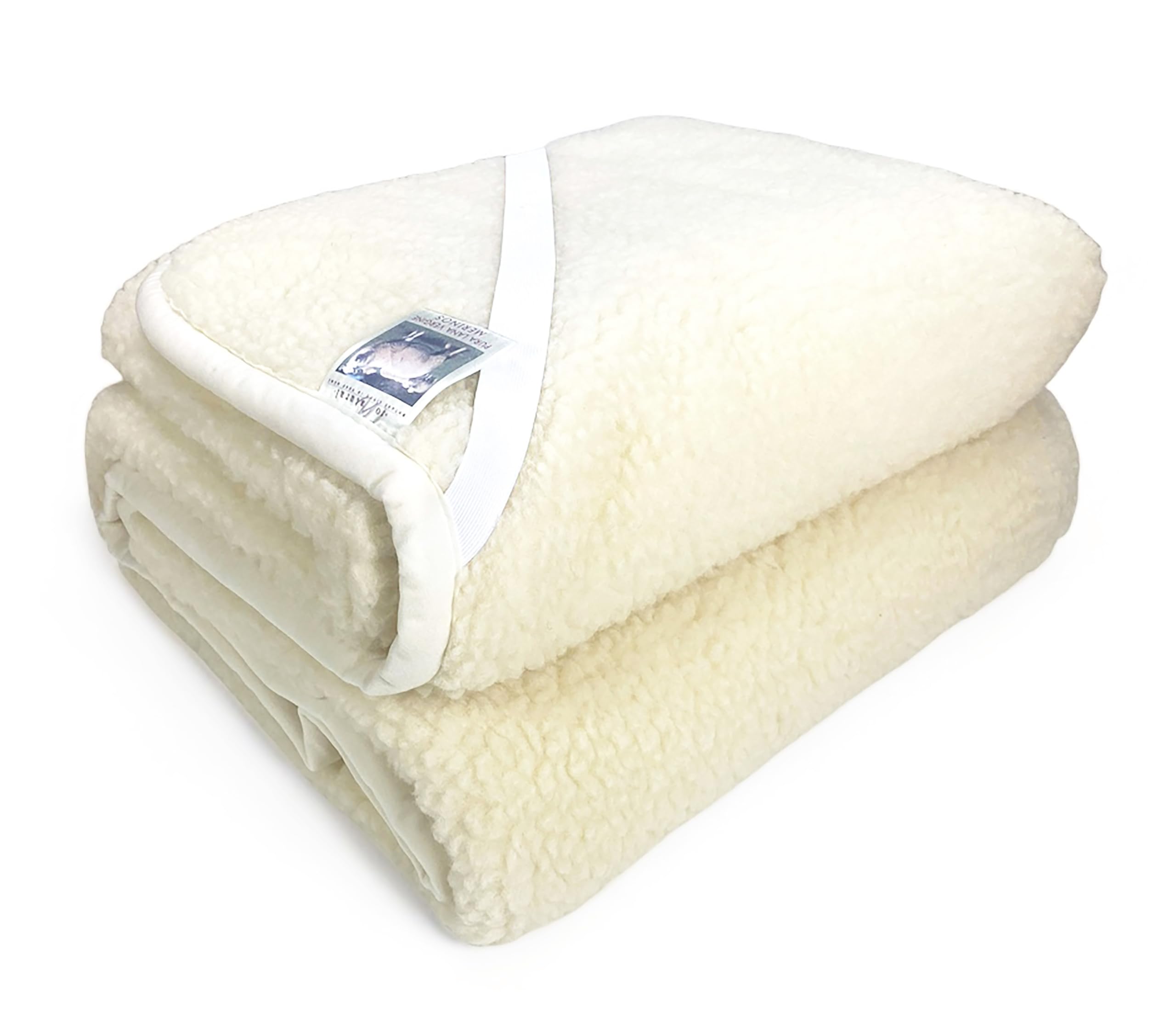 100% Pure Merino Wool Mattress Topper - 160x190 cm King Size, 1000g Weight, 11 Sizes Available - Luxury Bed Topper for Cold Weather & Allergy Relief - Perfect for Master Bedrooms, Guest Rooms & Winter Comfort