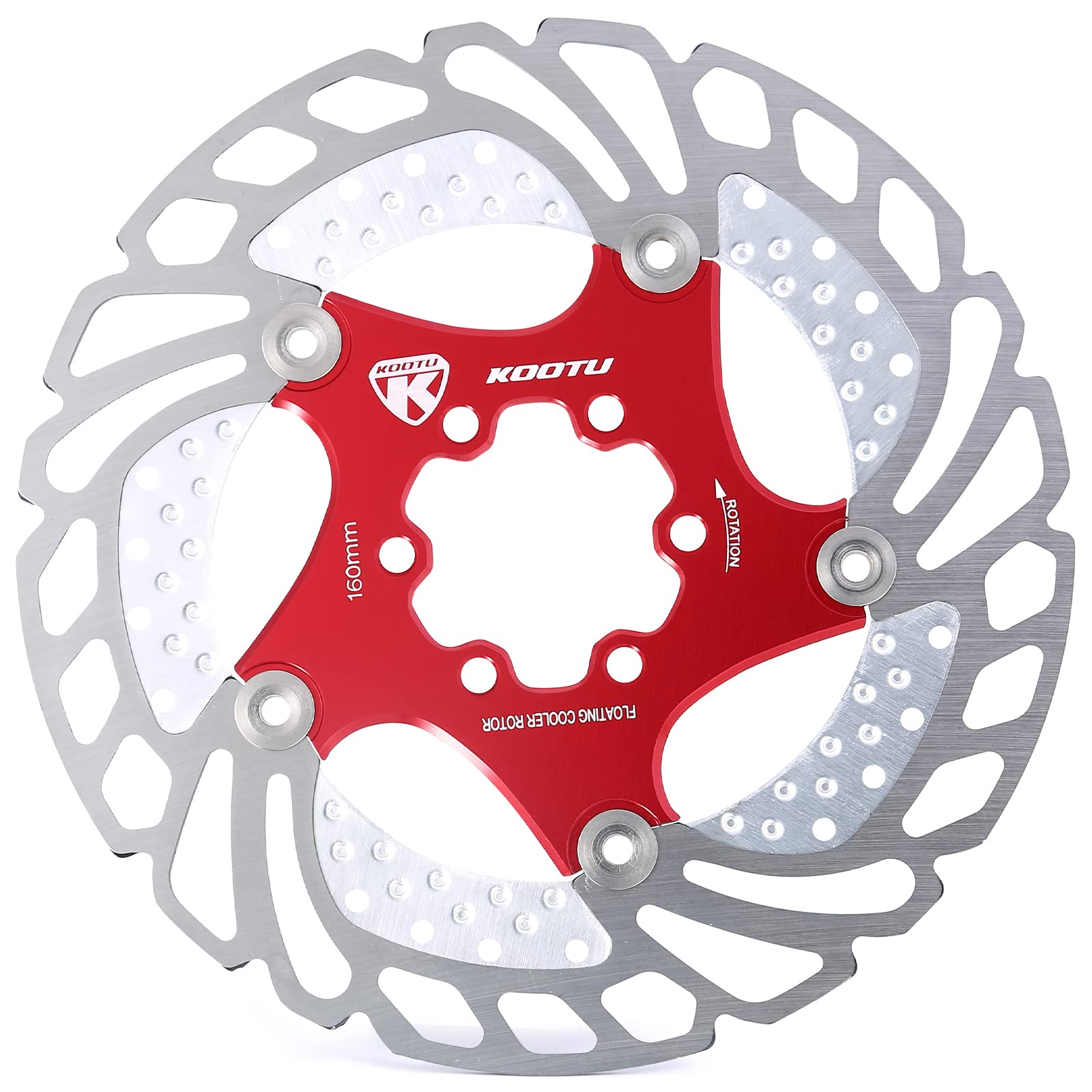KOOTU 6-Bolt Bike Disc Brake Rotor 160mm/180mm/203mm - Stainless Steel for Road & Mountain Bikes - Perfect for MTB, BMX & Cycling Adventures