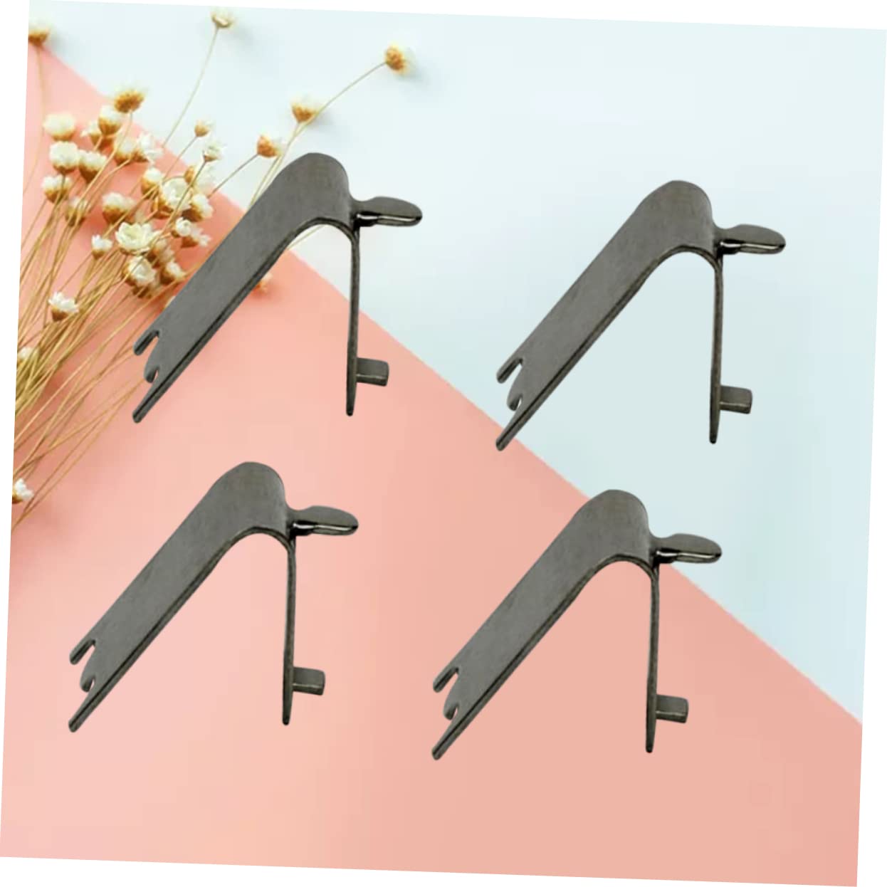 4-Piece Metal Clips for Desk Partition & Acrylic Shelf - Heavy Duty Refrigerator Shelf Brackets & Freezer Buckle Replacement - Perfect for Office Organization & Kitchen Storage Solutions