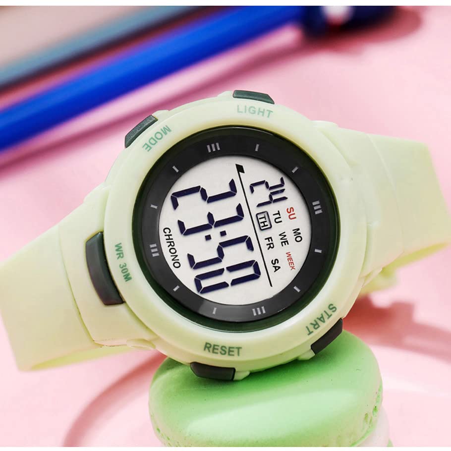 Women's LED Digital Sports Watch - 5Bar Waterproof, Alarm Clock, Silicone Strap - Perfect for Running, Gym Workouts & Outdoor Activities
