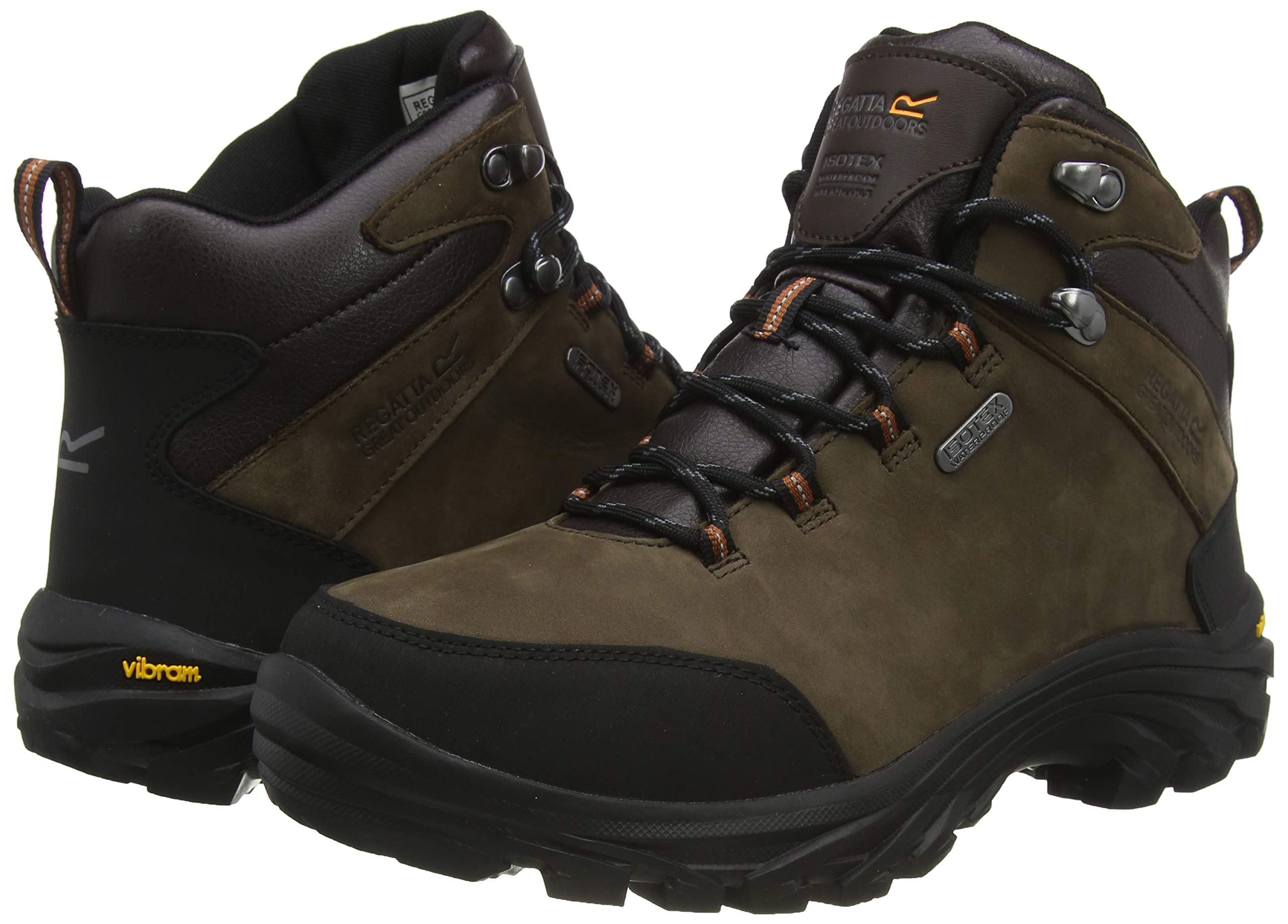 Men's Burrell Leather Hiking Boots - Waterproof Outdoor Shoes for Trekking & Camping - Size US 10.5 in Fawn Brown - Durable Comfort for Mountain Trails & Backpacking Adventures