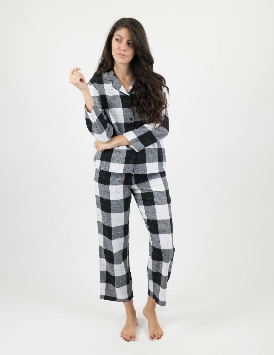 Cozy Women's Flannel Plaid Pajama Set - Soft Winter Sleepwear for Women - Perfect for Lounging, Sleeping & Cold Weather Comfort
