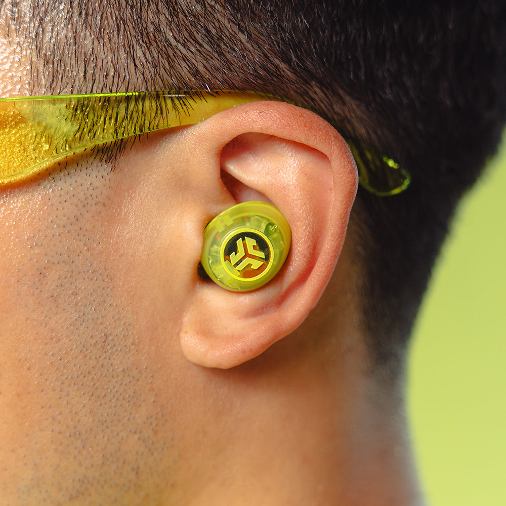 Go Pop ANC Wireless Earbuds - Transparent Neon Green with Extra Ear Tips | Noise Cancelling Bluetooth Headphones for Gym, Running, Travel & Work