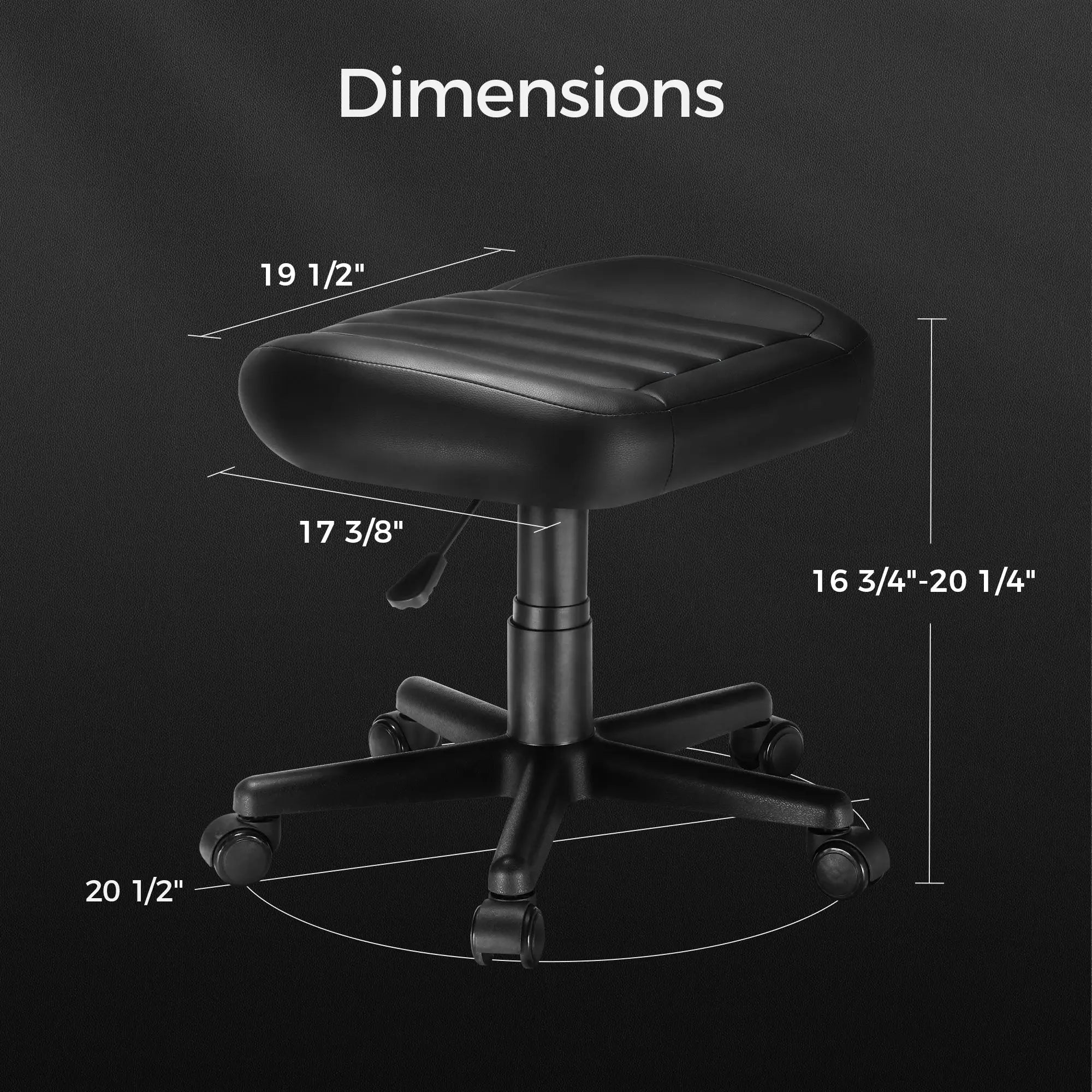 Adjustable Rolling Footstool with Wheels - Portable and Ergonomic Ottoman for Living Room, Bedroom, Office - Perfect for Relaxation, Foot Support, and Extra Seating