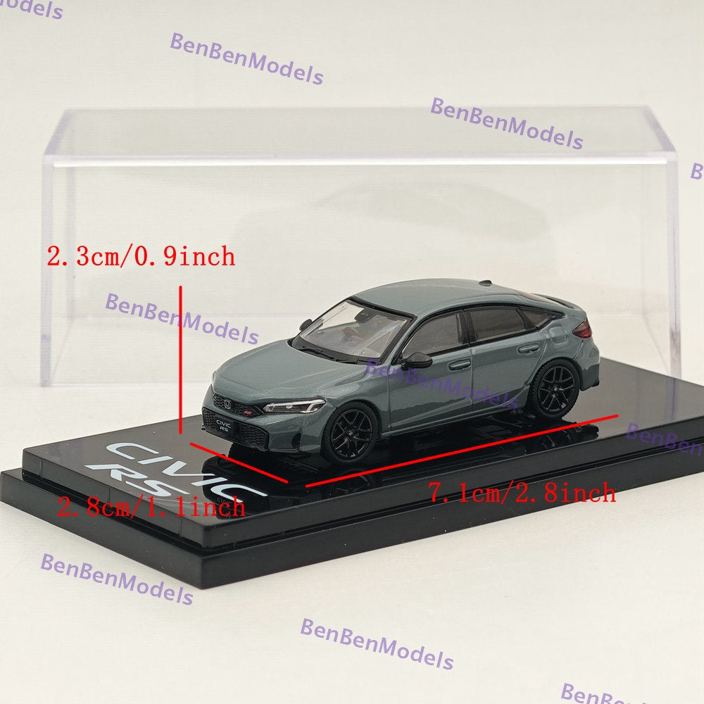 1/64 Scale Hobby Japan Honda Civic RS Sonic Gray Pearl Diecast Model Car HJ642046AGY - Perfect for Collectors, Display, and Gifts