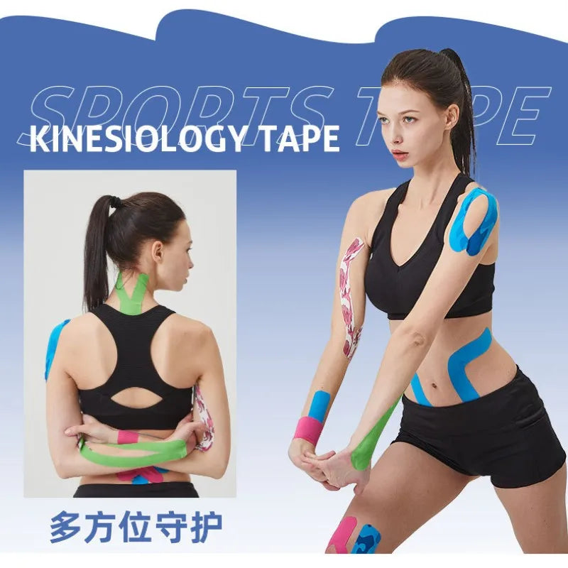 5 Sizes Kinesiology Tape - Waterproof Elastic Sports Tape for Muscle Pain Relief, Athletic Support & Recovery - Ideal for Gym, Tennis, Running & Physical Therapy