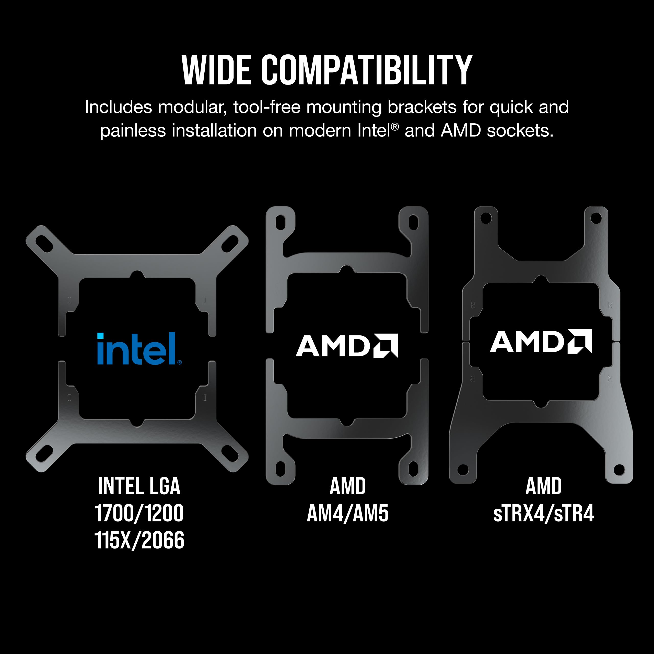 CORSAIR H100i RGB Elite 240mm AIO Liquid CPU Cooler with AF120 Elite PWM Fans - Compatible with Intel LGA 1700/1200/2066 & AMD AM5/AM4 Sockets - White PC Cooling System for Gaming Rigs & High-Performance Computers