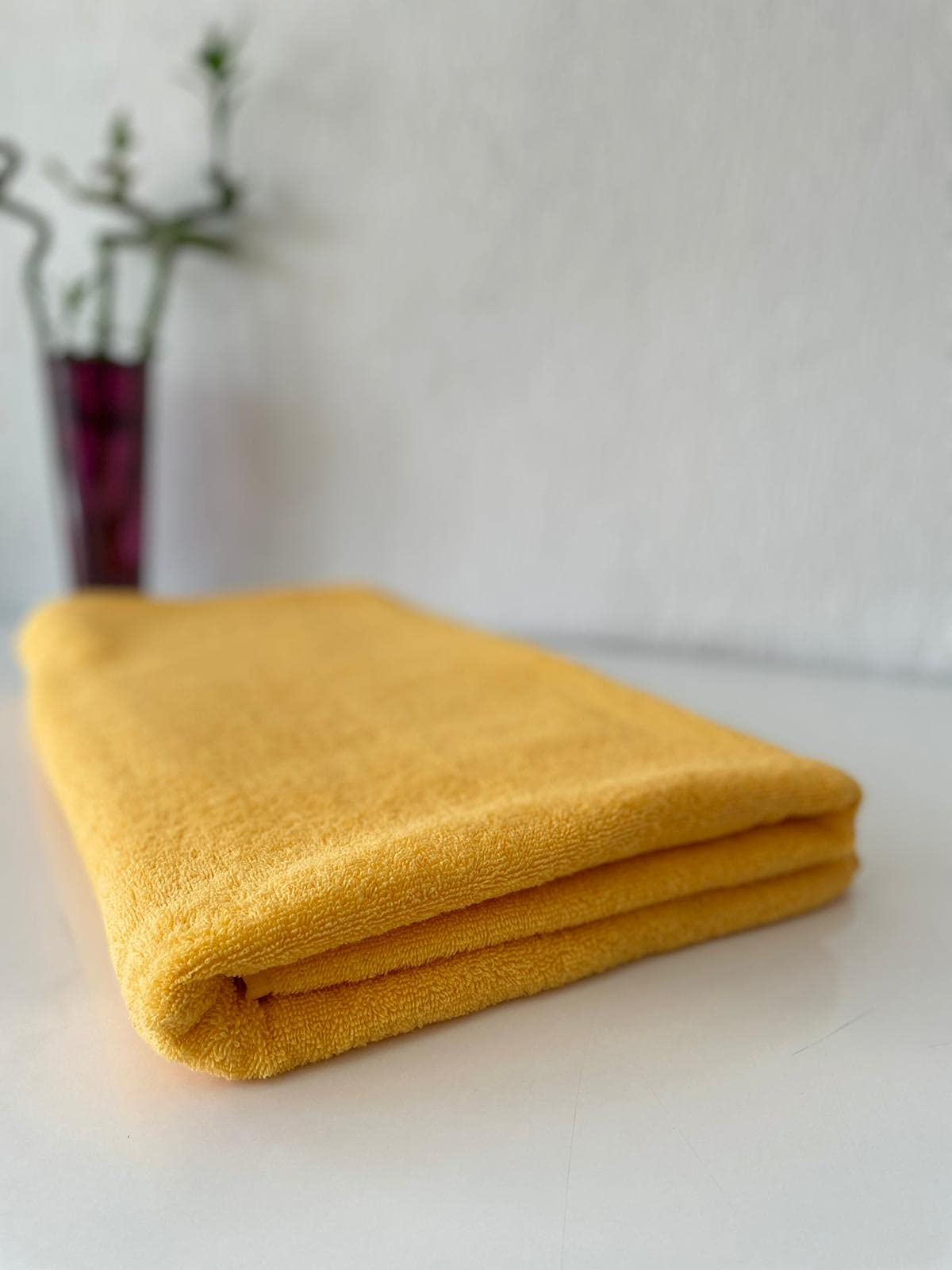 Premium Extra Large Bath Towels Set of 4 - 100% Turkish Cotton 40x80 Inch Oversized Bath Sheets, Ultra Soft & Highly Absorbent (Pumpkin Yellow, 1000g Heavy Weight) - Perfect for Spa, Beach, Gym & Luxury Bathroom Use