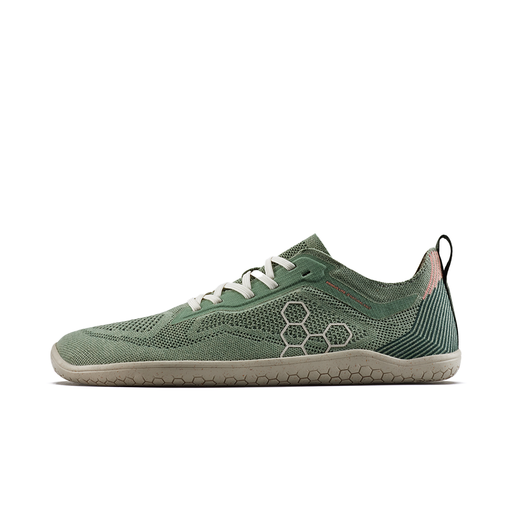 Vivobarefoot Primus Lite Knit Natural Men's Dusty Green Barefoot Shoes - Lightweight & Breathable for Running, Hiking & Gym Workouts