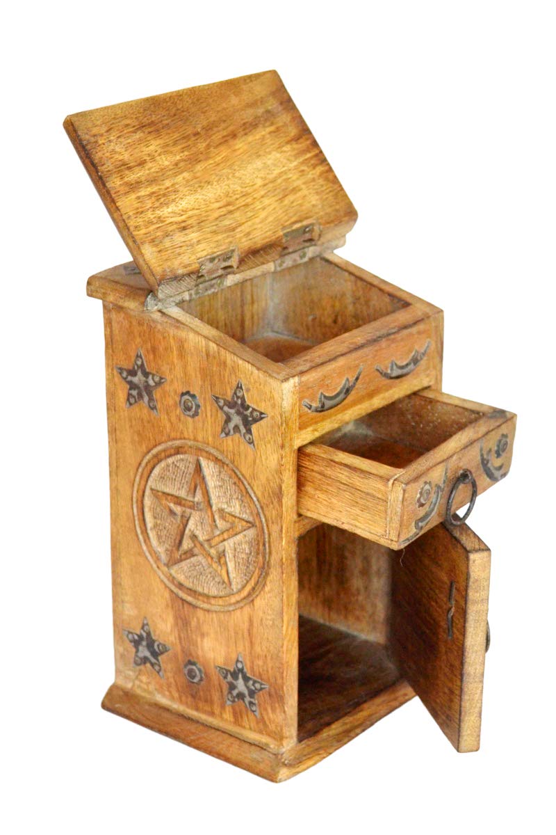 ETROVES Handcrafted Wooden Jewelry Box for Women - Rustic Jewelry Organizer with Decorative Iron Accents, 3-Compartment Keepsake Box for Earrings, Rings & Bracelets - Perfect for Bedroom Vanity, Travel & Gift Giving (Brown)