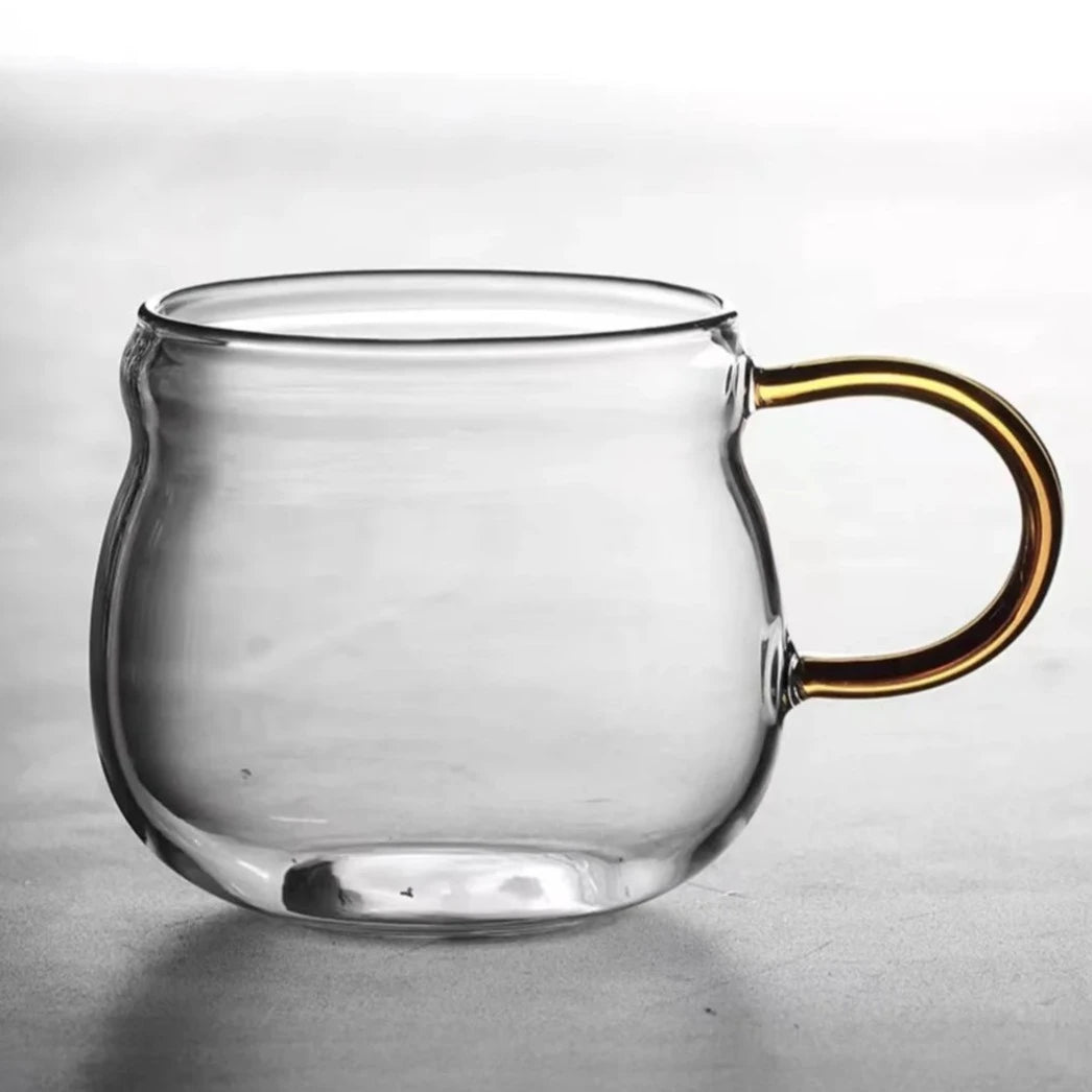 Bulbo Colored Glass Teapot and Cup Set - Handmade Artisan Tea Brewing Kit for Loose Leaf Tea - Perfect for Home, Office & Gift Giving