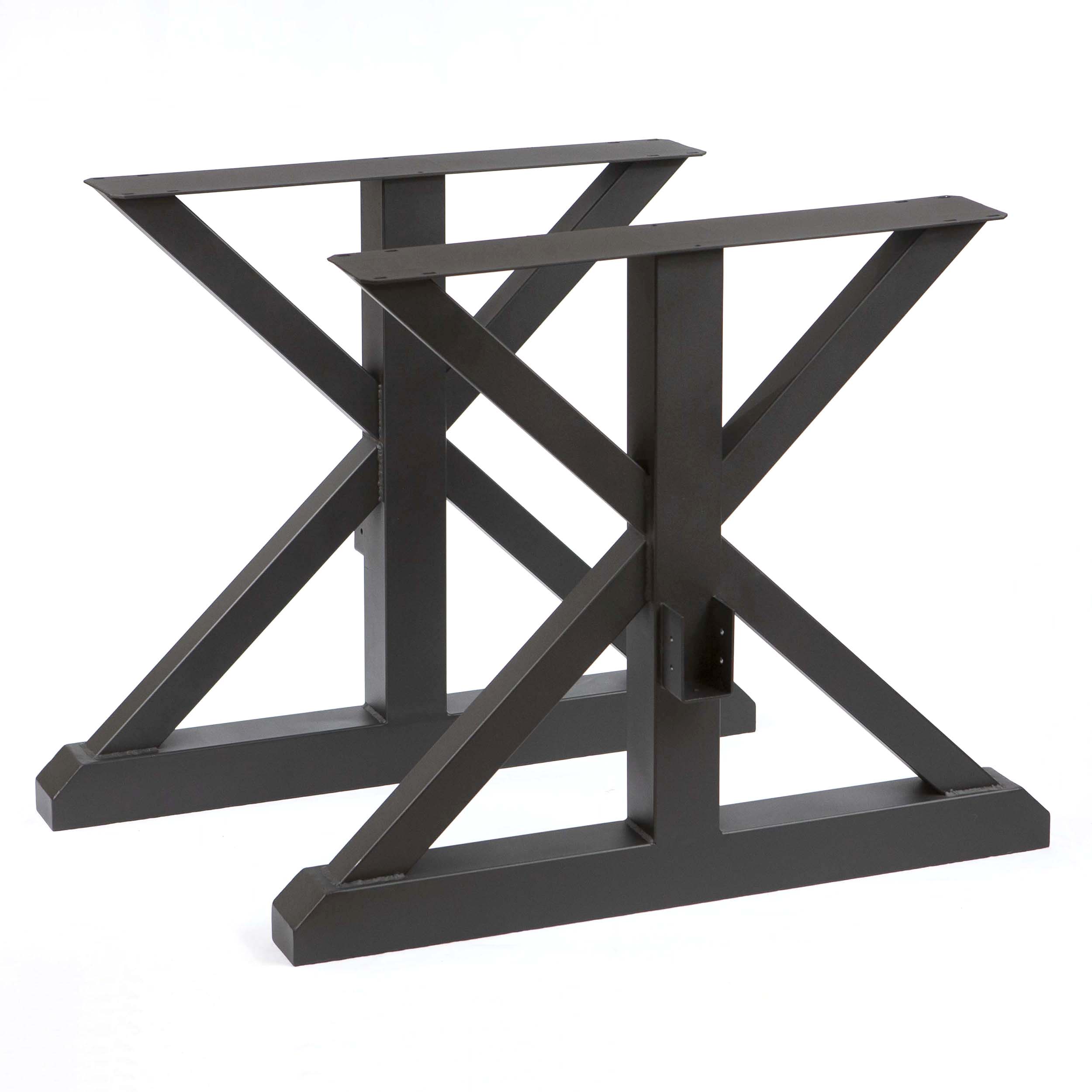 SS515 Extra Wide Trestle Dining Table Legs - 1 Pair Set for Farmhouse, Rustic & Industrial Style Tables - Perfect for DIY Dining Tables, Kitchen Islands & Conference Tables