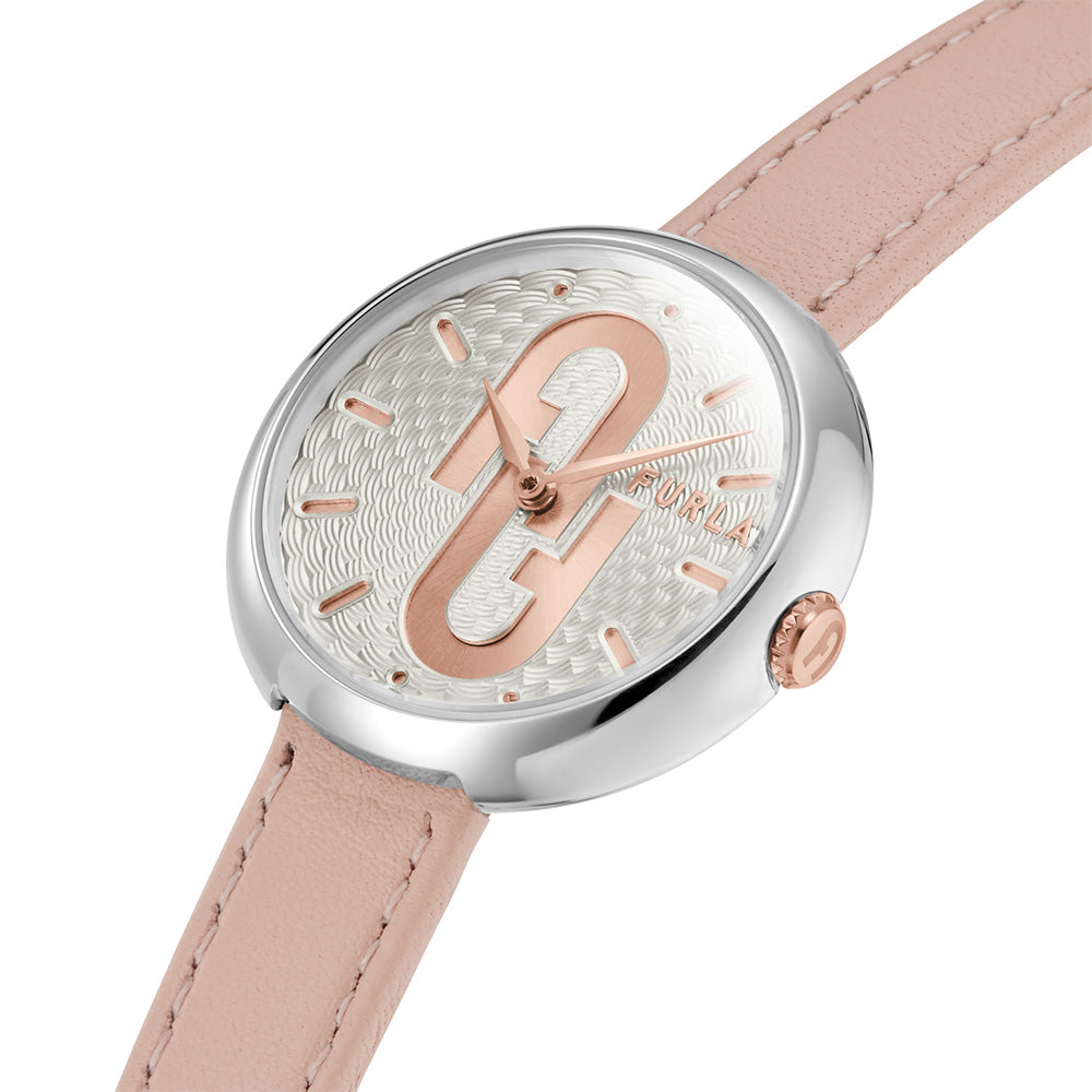 Furla WW00005003L1 Women's Leather Watch - Elegant Nude Design, Water Resistant, Perfect for Casual & Office Wear