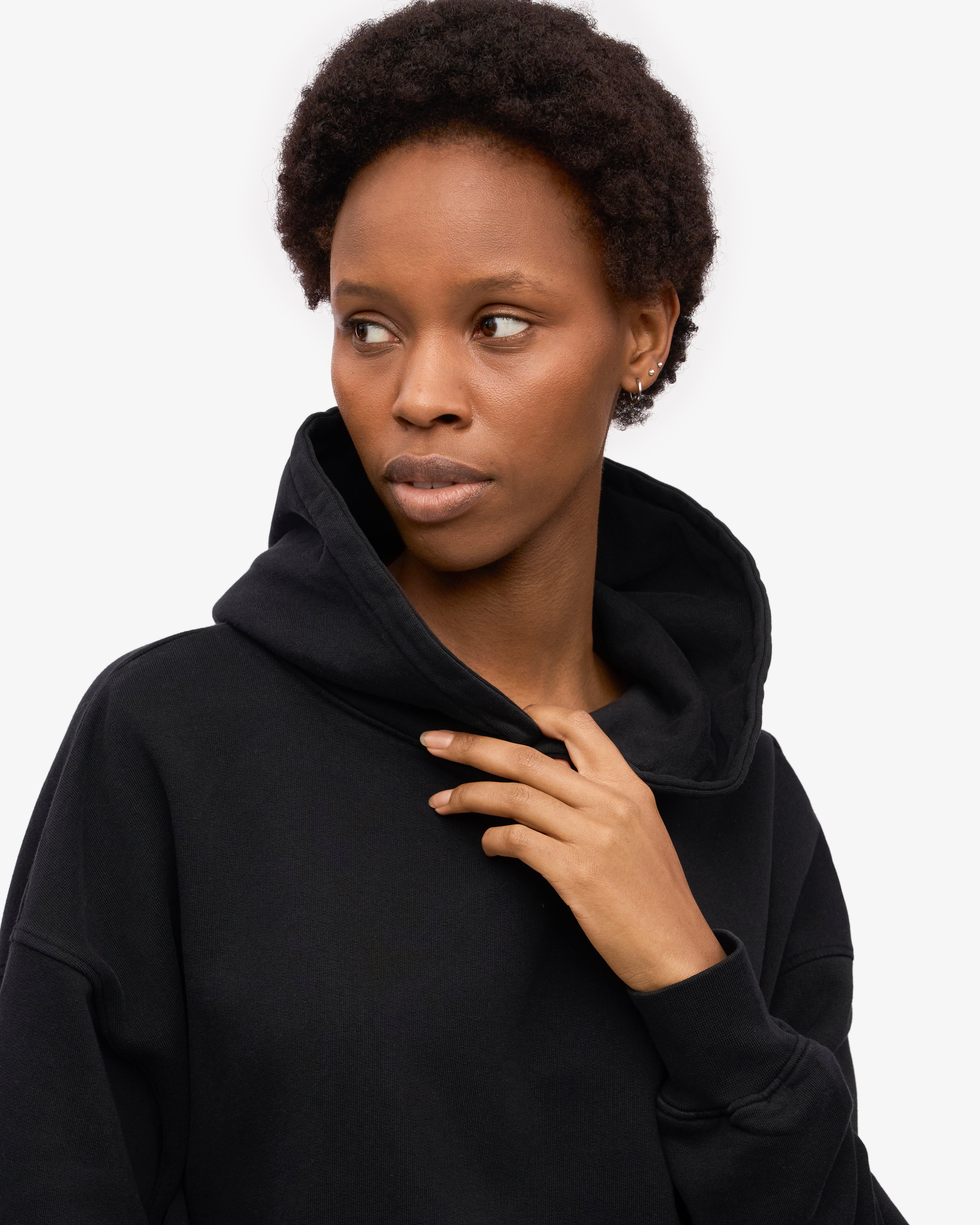 Organic Oversized Hoodie - Deep Black | Soft & Comfortable Unisex Pullover for Men & Women | Perfect for Casual Wear, Lounging & Outdoor Activities
