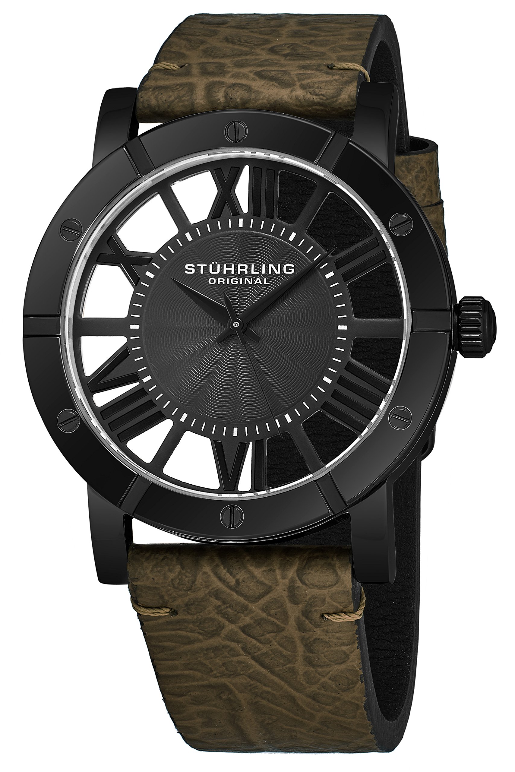 Stuhrling Original Men's Swiss Quartz Ronda Movement Leather Strap Sports Watch - 881 Collection for Men | Perfect for Business, Casual Wear & Outdoor Activities