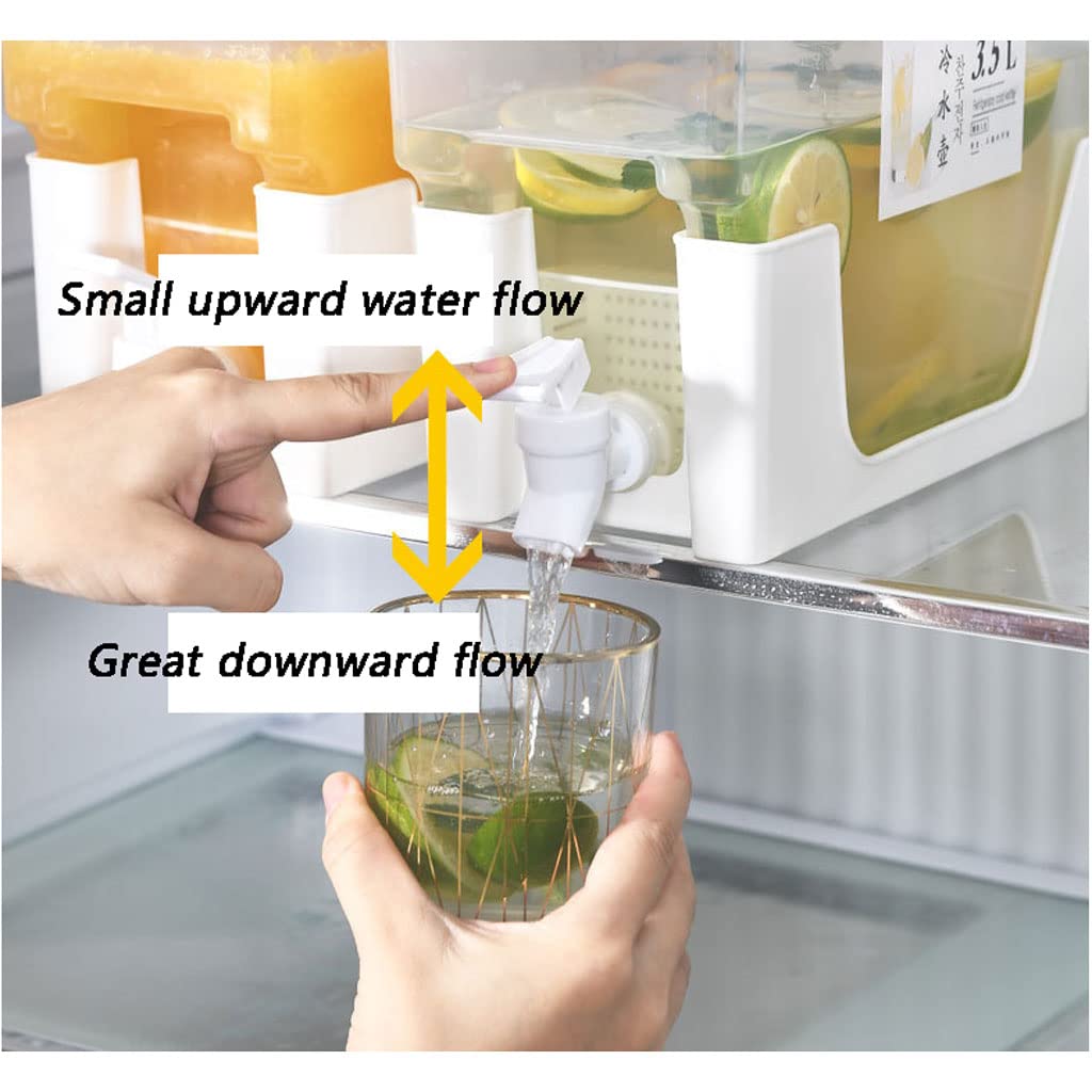 Plastic Beverage Dispenser with Tap for Refrigerator - Transparent Water, Juice, Lemonade Container - Perfect for Parties, BBQs, and Home Use